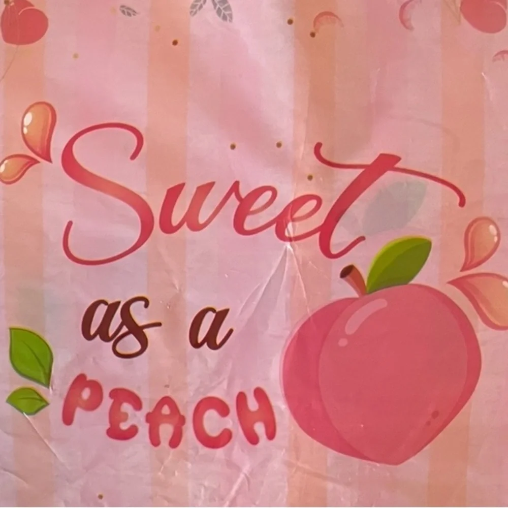 NWOT “Sweet as a Peach” Orange, White & Pink Gift Bag 20 Goodie Bags 10.2 X 7.1”